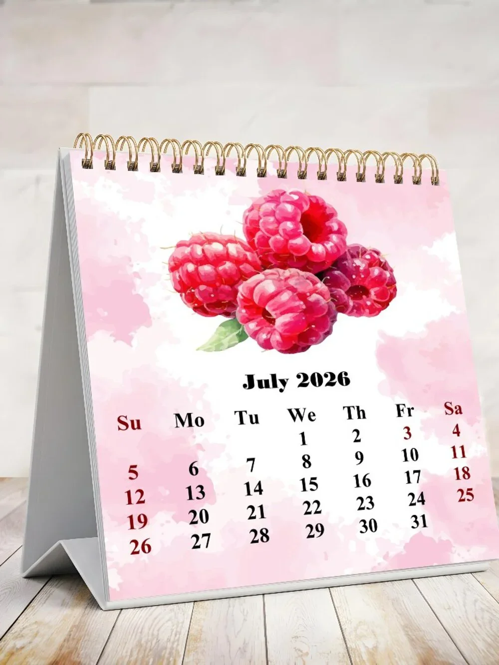 2026-2027 18 Months Standing Flip Desk Calendar Desktop Planner (Fruits&Berrie)